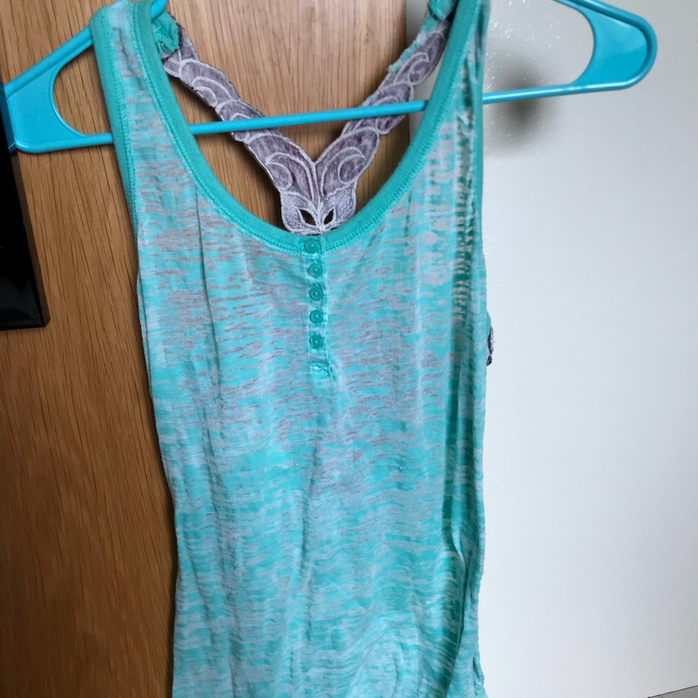 Green Transparent Lace Top